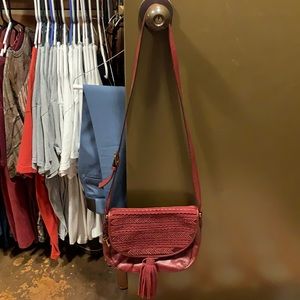 Wine colored fossil satchel